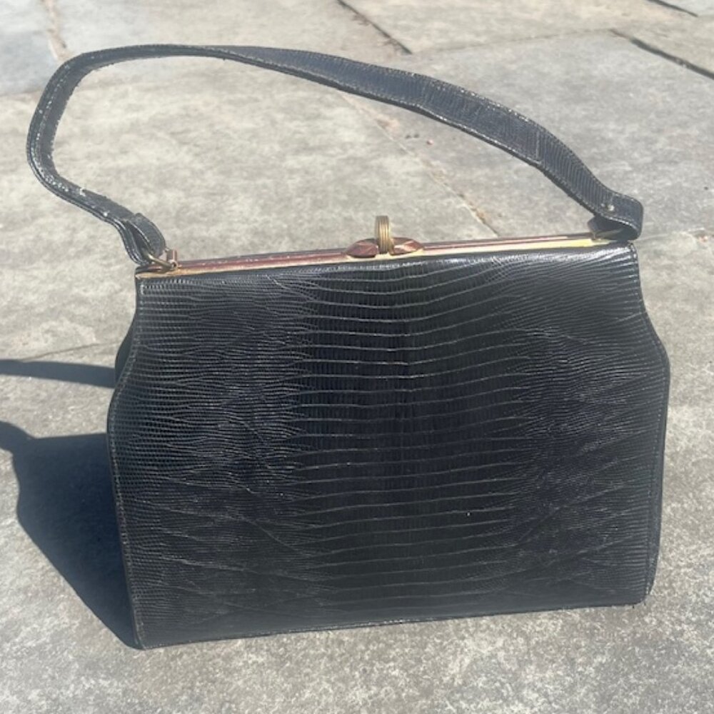 Vintage Lesco 1960s Lizard Handbag - Picture 2 of 11